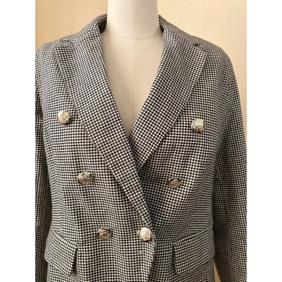 Free Assembly Women's Jacket Blazer Size S Black Checkered Button Up NWOT - Picture 5 of 11